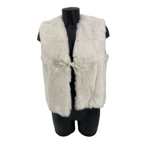 GILET LAPIN BLANC COURT