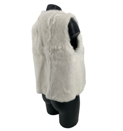 GILET LAPIN BLANC COURT